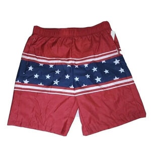 Open Trails Men's Red, White & Blue Swim Trunks Mesh Liner Size XL